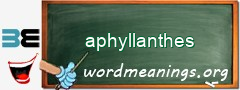 WordMeaning blackboard for aphyllanthes